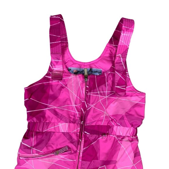 Obermeyer Kids Pink Snow Bib Pants Geometric Insulated I Grow Winter 8 - Picture 2 of 6